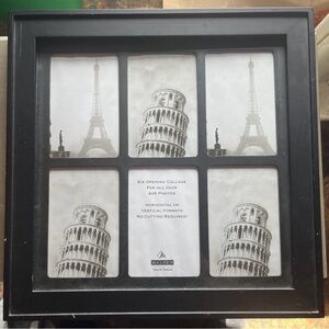 Malden 6 Opening Collage Picture Frame Black Holds 4x6 Photos Wall Decor